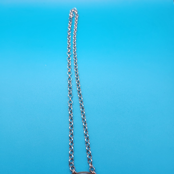 Turquoise Oval Pendant Necklace with Handmade 16 In Chain - Picture 4 of 7